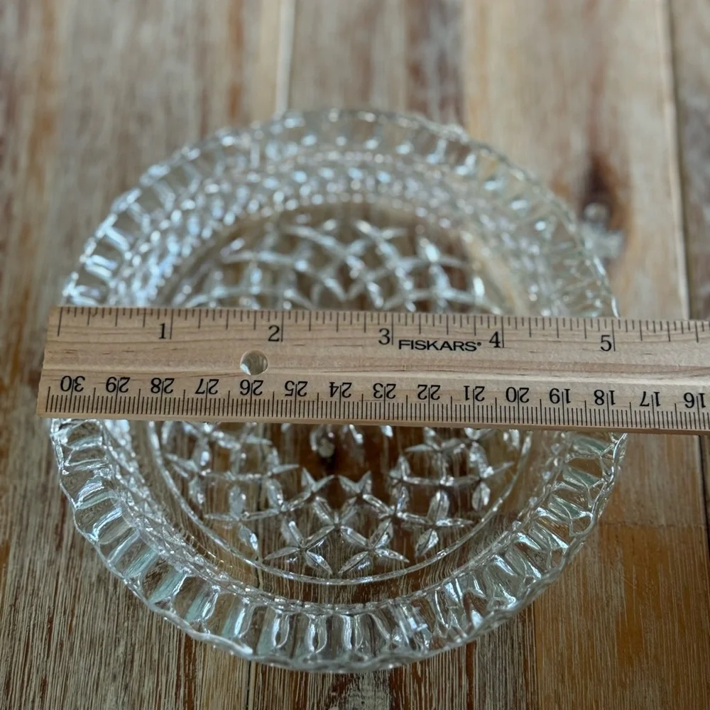 Vintage Ashtray Clear Glass 5”